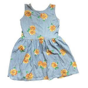 Vintage Sunflower Cottagecore Dress Girl's 5